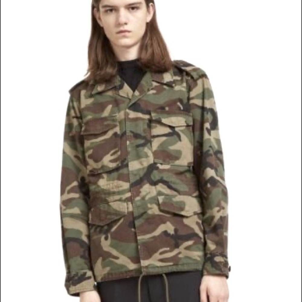 SAINT LAURENT LOVE VINTAGE CAMO MILITARY FIELD JACKET